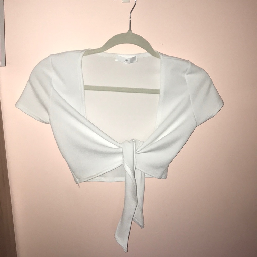 Cute white top, tie yourself